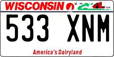 WI license plate 533XNM