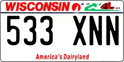 WI license plate 533XNN