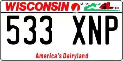 WI license plate 533XNP