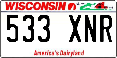 WI license plate 533XNR