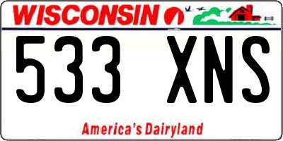 WI license plate 533XNS