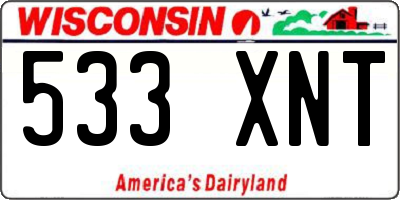 WI license plate 533XNT