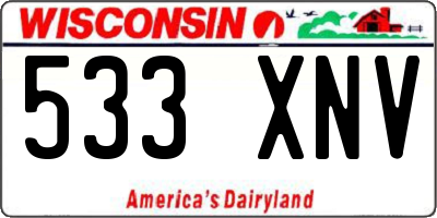 WI license plate 533XNV