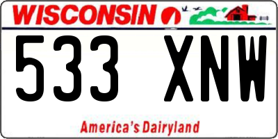 WI license plate 533XNW