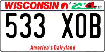 WI license plate 533XOB