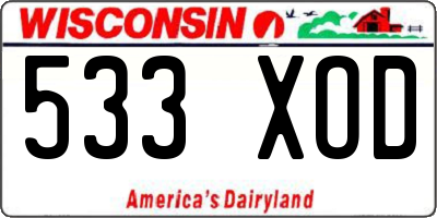 WI license plate 533XOD