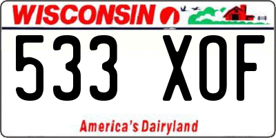 WI license plate 533XOF