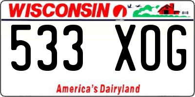 WI license plate 533XOG
