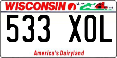 WI license plate 533XOL