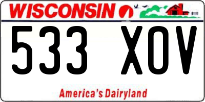 WI license plate 533XOV
