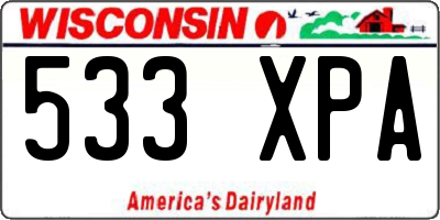WI license plate 533XPA
