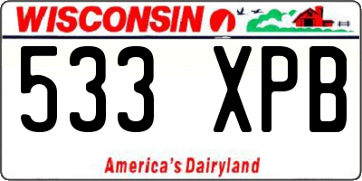 WI license plate 533XPB