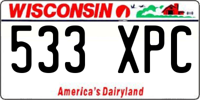 WI license plate 533XPC