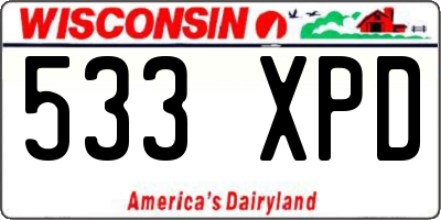 WI license plate 533XPD