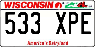 WI license plate 533XPE