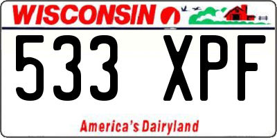 WI license plate 533XPF