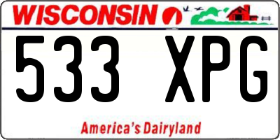 WI license plate 533XPG