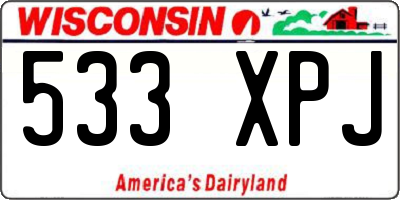 WI license plate 533XPJ