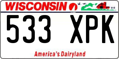 WI license plate 533XPK