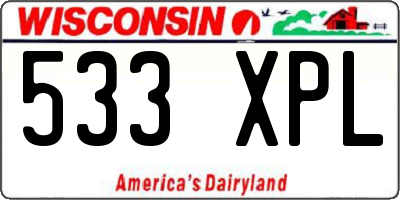 WI license plate 533XPL