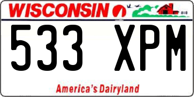 WI license plate 533XPM