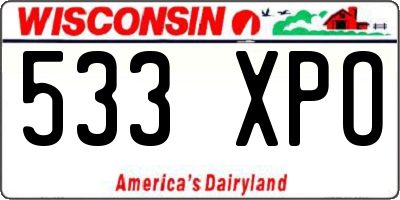 WI license plate 533XPO