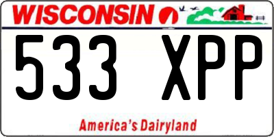 WI license plate 533XPP