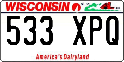 WI license plate 533XPQ