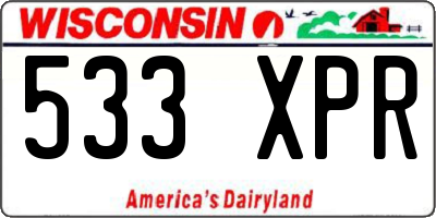 WI license plate 533XPR