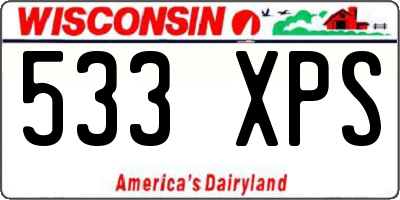 WI license plate 533XPS