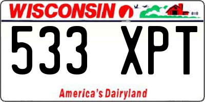 WI license plate 533XPT