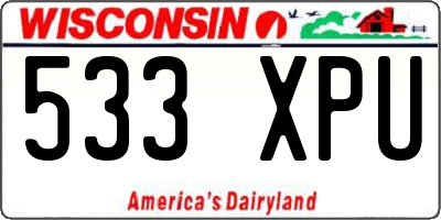 WI license plate 533XPU