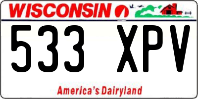 WI license plate 533XPV
