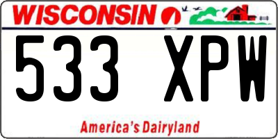 WI license plate 533XPW