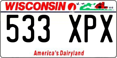 WI license plate 533XPX