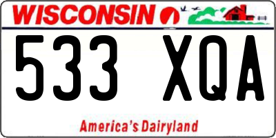 WI license plate 533XQA