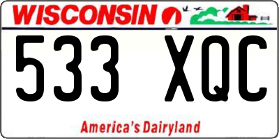WI license plate 533XQC