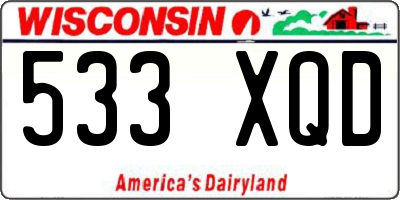 WI license plate 533XQD
