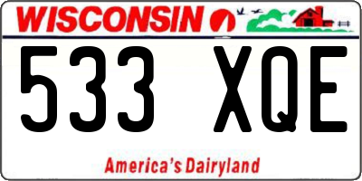 WI license plate 533XQE