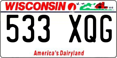 WI license plate 533XQG