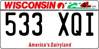 WI license plate 533XQI