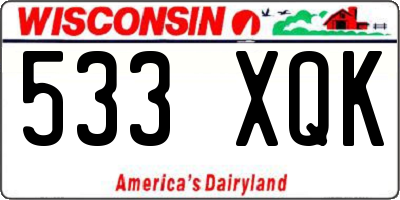 WI license plate 533XQK
