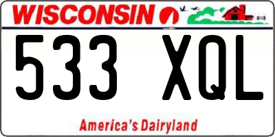 WI license plate 533XQL