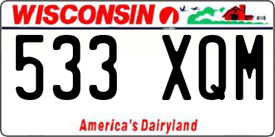 WI license plate 533XQM