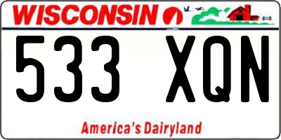 WI license plate 533XQN