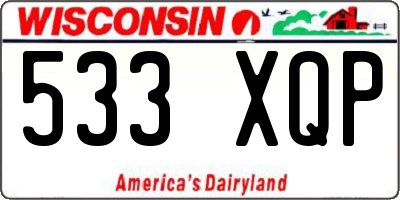 WI license plate 533XQP