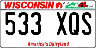 WI license plate 533XQS