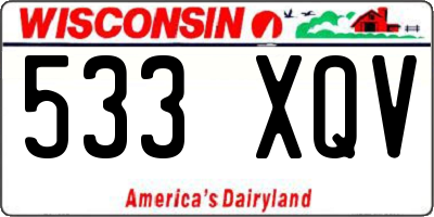 WI license plate 533XQV