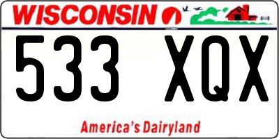 WI license plate 533XQX