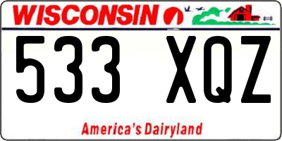 WI license plate 533XQZ